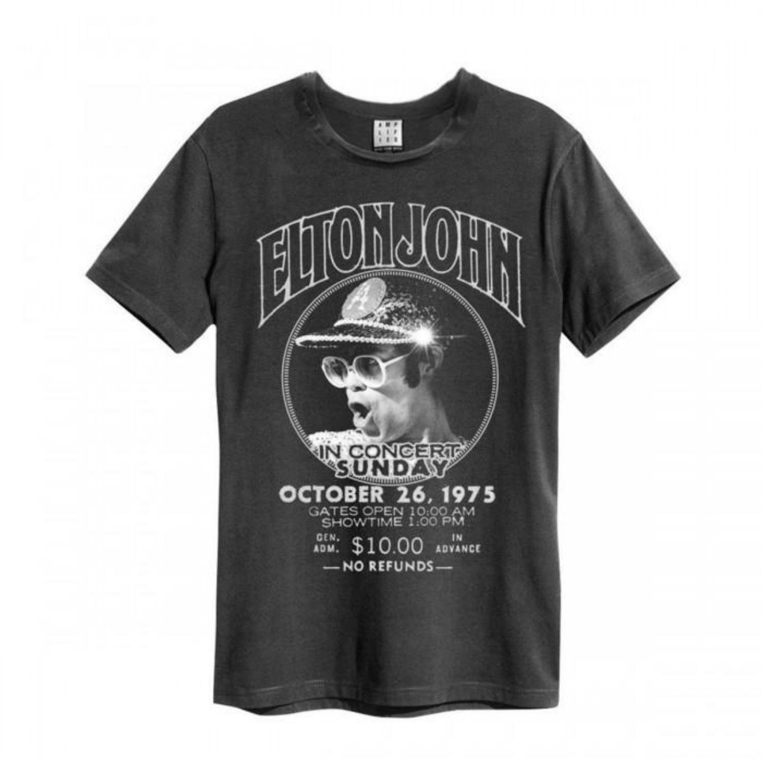 Amplified Unisex Adult Live In Concert Elton John T-Shirt S