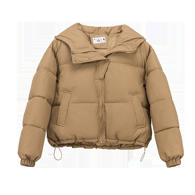 Real Leather Short Down Cotton Clothes Women's Winter Wind Loose and Thin Thickened Small Bread Clothes Cotton