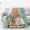 ButterBear Flowers Warm Soft Blankets Decorative Plush Throw Blanket Funny Outdoor Flannel Bedspread Sofa Bed Cover