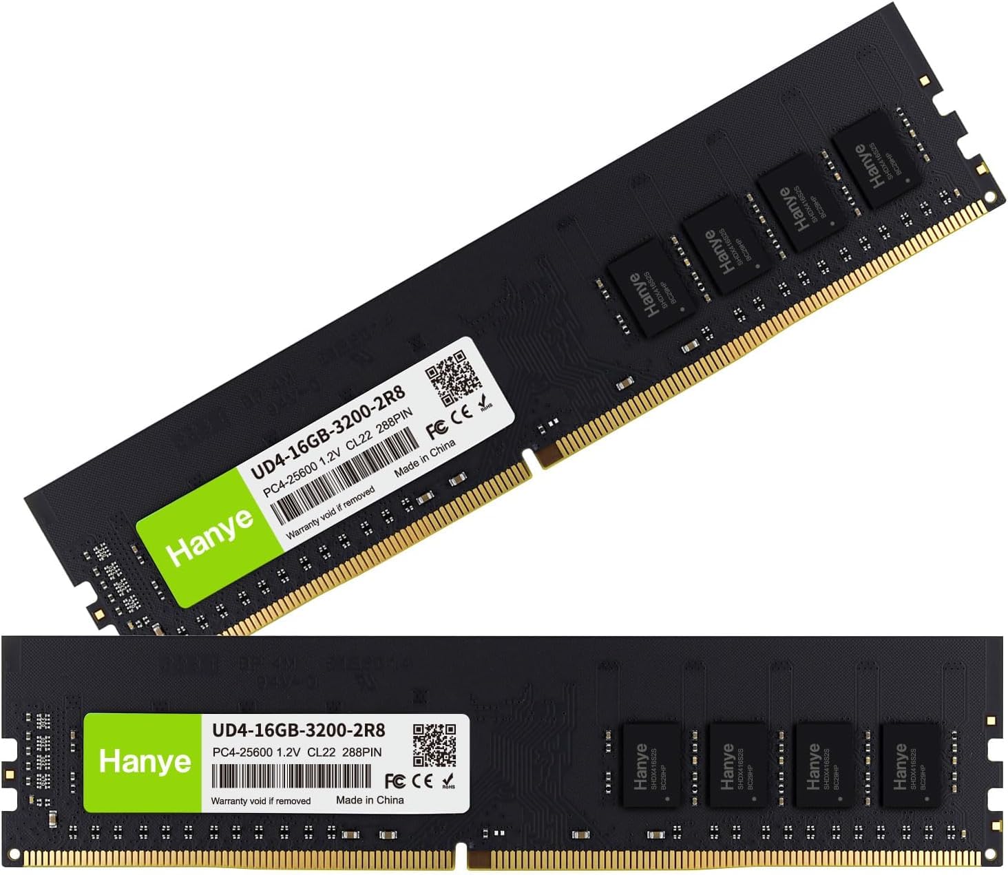 

Пам ять настільного комп ютера 32 ГБ DIMM Hanye CL22 288 контактів Домашній авторизований дистриб ютор продукту PC4-25600 (DDR4-3200) (16 ГБ x 2) 1,2 В UD4-16GB-3200-2R8