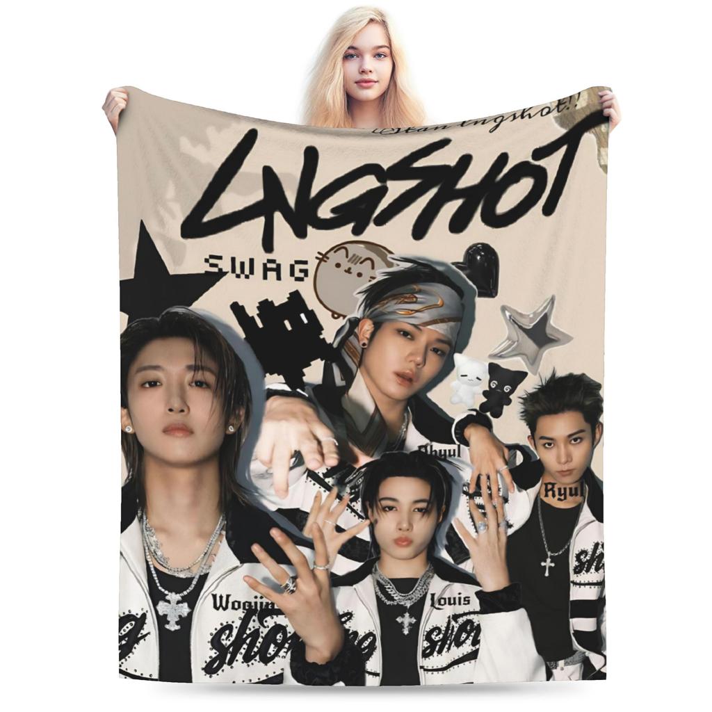 Super Soft Kpop Group Lngshot Throw Blanket Premium Flannel Fleece Lightweight Bed Blanket Super Cozy Blankets All Season Use