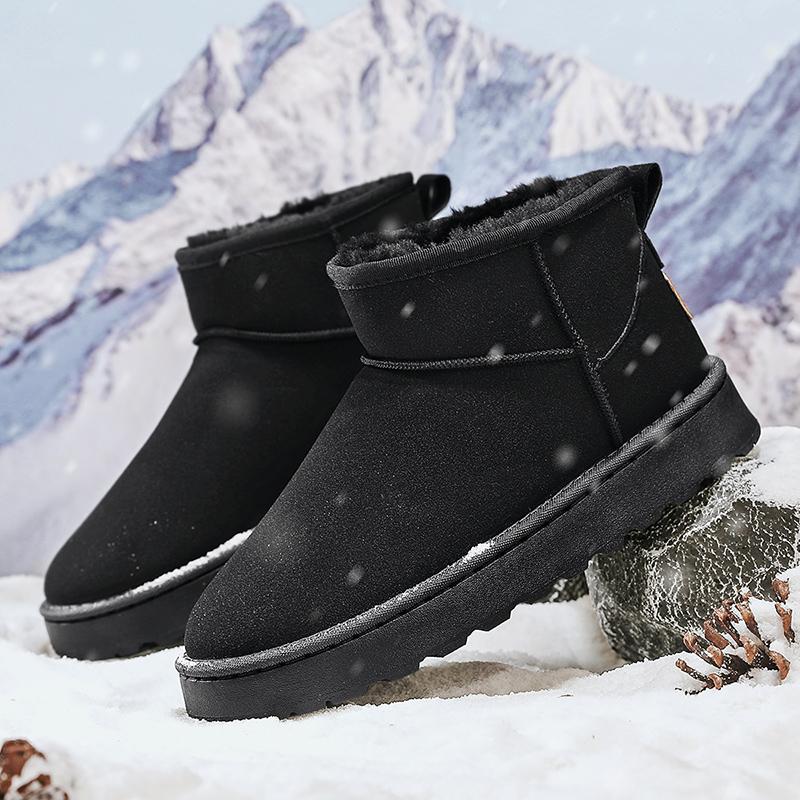 Herren Warme Schuhe mit Fleecefutter Jungen Stiefeletten Mädchen Strapazierfähiger Stiefel Winter Neu Schneestiefel für Damen Rutschfeste Outdoor-Schuhe