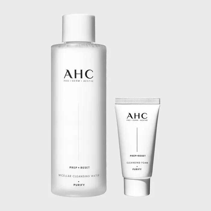 

AHC Prep Reset Мицеллярная очищающая вода 255 мл + (ПОДАРОК) Очищающая пенка 30мл
