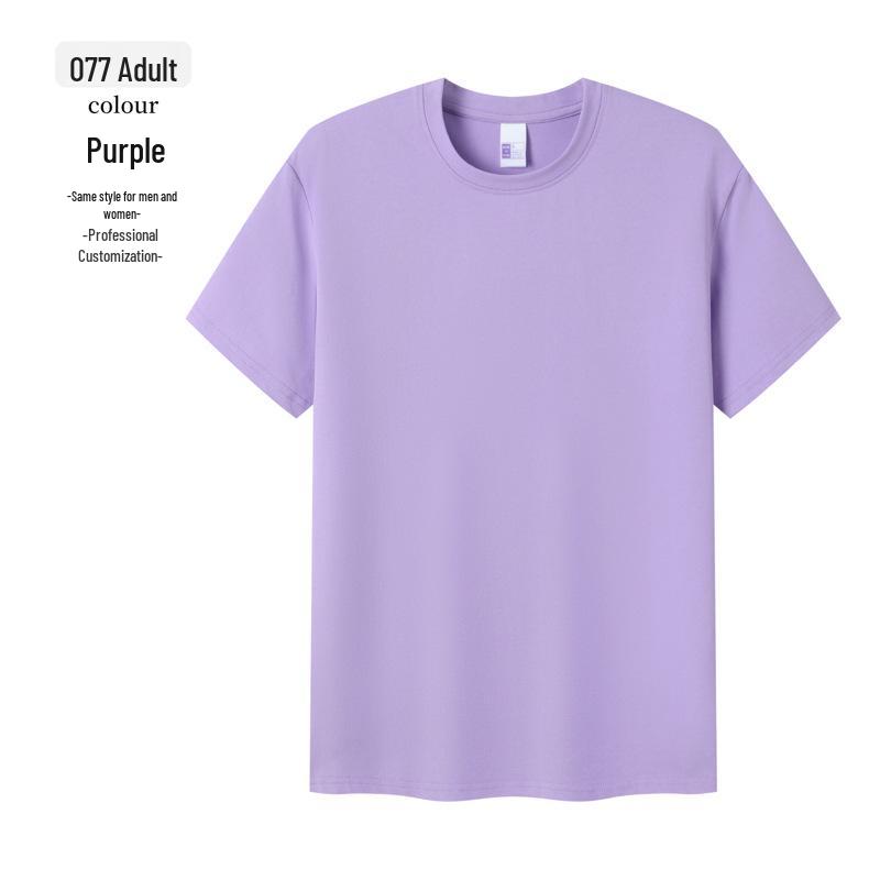 Custom Design Round Neck Cotton T-Shirt: Unisex Short Sleeve with Casual Prints XXXL фиолетовый