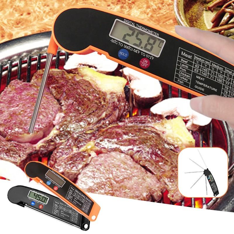 Digital Folding Probe Barbecue Thermometer Grill Food Electronic Oil Temperature Meter Thermometer Kitchen Thermometer For Cooking Oven