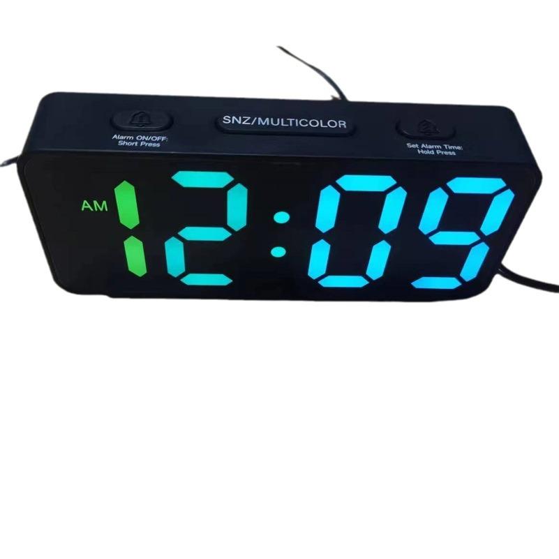 

Новый двойной будильник Светодиодные зеркальные часы Мини-будильник Студенческие часы