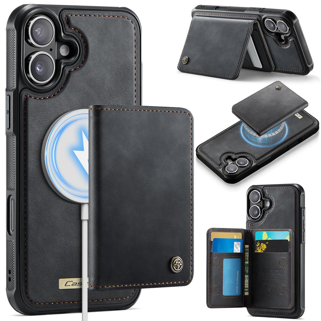 CASEME ME80 Series For iPhone 17 Magnetic Case Leather PC TPU Phone Cover with Detachable Wallet