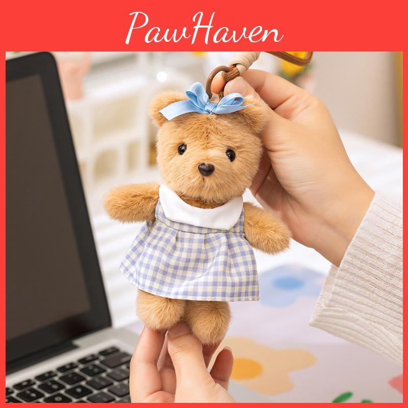 Teddy Hoodie Dress Bear Keychain Plush Toy Stuffed Doll Bag Decoration Gift