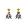 New Acrylic Christmas Tree Earrings, Niche Exaggerated Temperament High-End Colored Pentagram Earrings