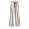 Women's 100% Australian Wool Wide-Leg Pants - Extra Long Cashmere Knit for Autumn/Winter