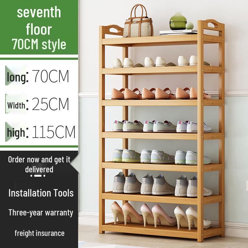 Economical Bamboo Shoe Rack for Home Entrance, Stylish Multi-layer Indoor Storage Cabinet