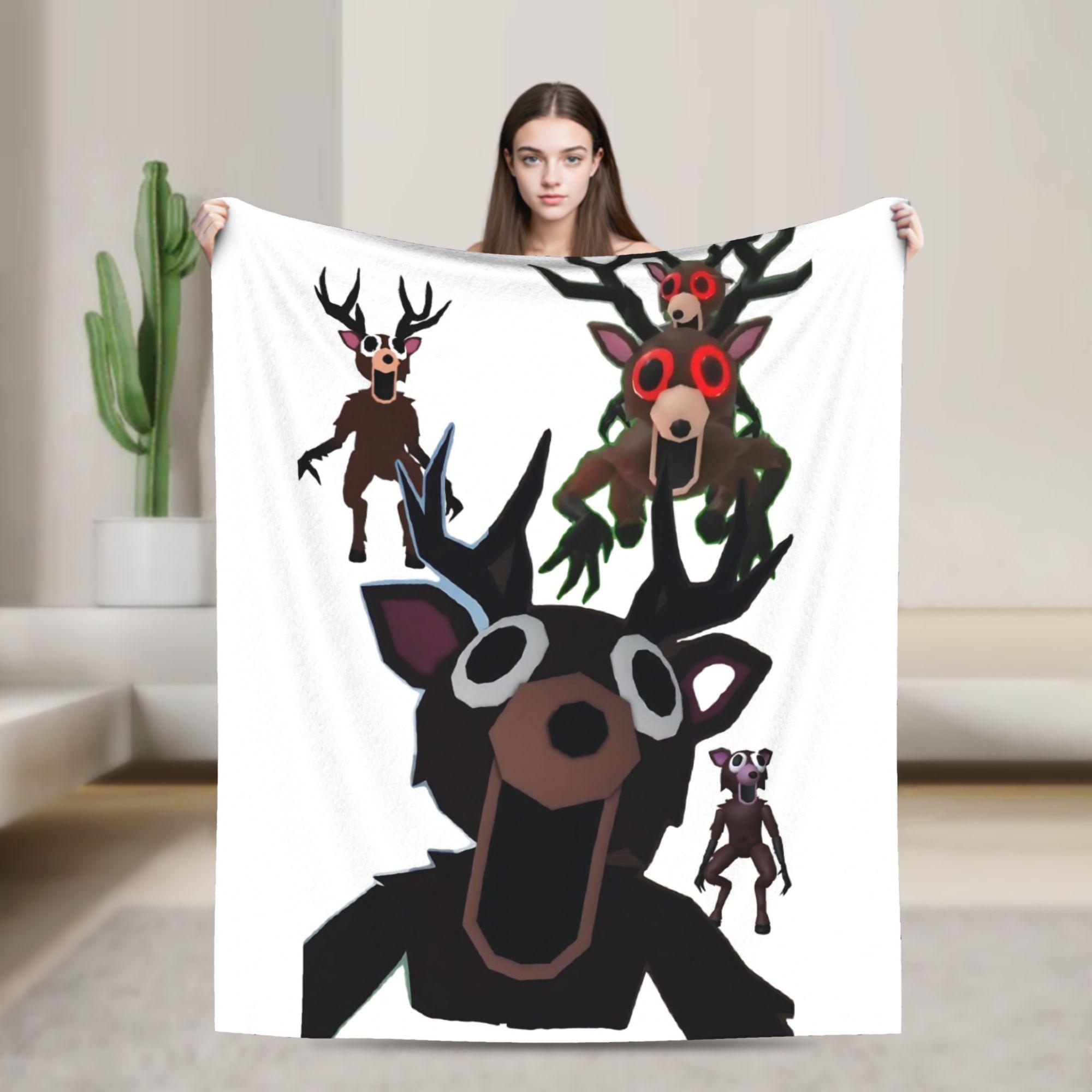 

99 Nights in the Forest The Deer Blankets Coral Fleece Plush Winter Horror Game Multi-function Thin Throw Blanket for Travel 75x90cm