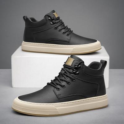 Vysoké pánské tenisky Módní pánské ležérní boty Tenisky z pravé kůže Tenis Masculino Všestranné Streetwear Skateboardové boty Pánské