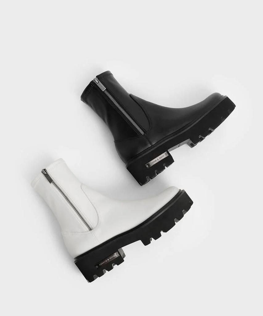 Charles & Keith Side Zipper Ankle Boots 2 Colors Ck1-90580141