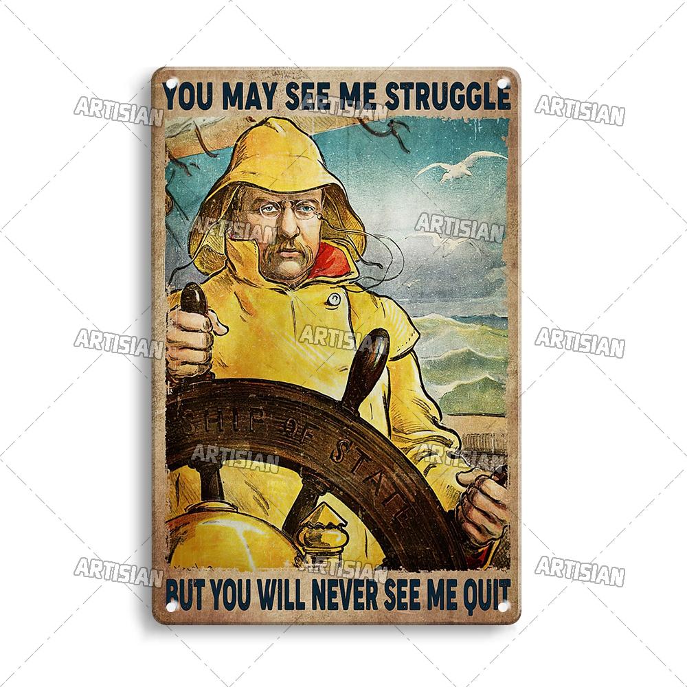 Handwerker Job Vintage Metallposter Matrose Metallschild Segeln Rostige Dekorative Blechplakette Wanddeko Garage Bar Pub Club Küche