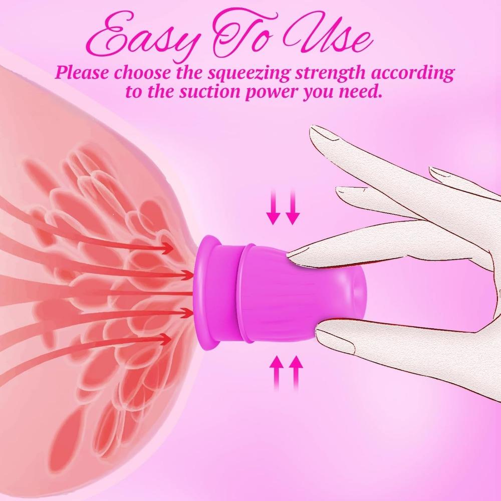 Silicone Nipple Suckers for Women - Beginner's Nipple Stimulator Set, Purple Erotic Clamps for Female Pleasure & Couples (Sex Toy)