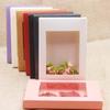 10pcs Mixed Color Kraft Paper Box Romantic Wedding Transparent Window Gift Box Candy Chocolate Biscuit Packaging