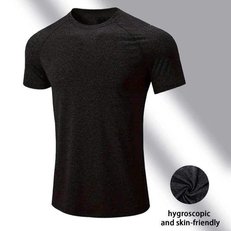 

Мужская футболка с коротким рукавом и рукавом реглан, быстросохнущая, меланжевая, для спорта и фитнеса S чёрный