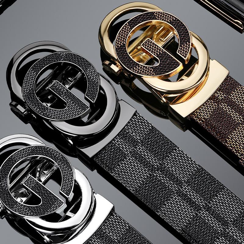 Men's Belt  Automatic Buckle Genuine Leather Belt  Young Men's Versatile High End Fashion Belt  Men