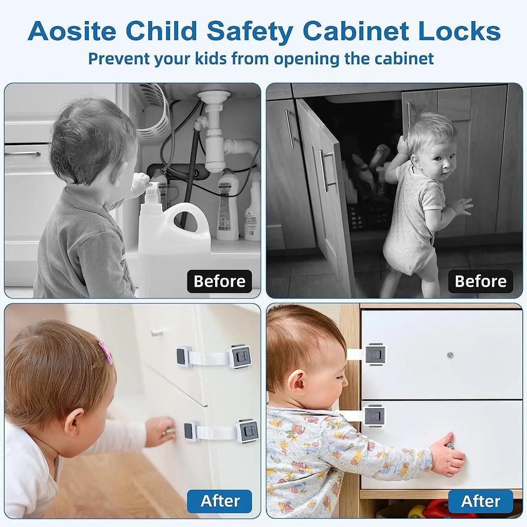 1PCS Child Safety Lock Baby Drawer Lock Child Anti-opening Cabinet Door Refrigerator Lock Buckle Baby Anti-pinch Safety Buckle