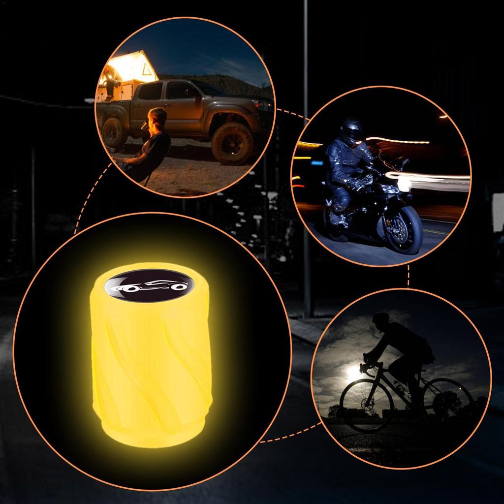 Glow Car Tire Valve Cap, Car Tire Cap Light Up,Tire Valve Stem Caps -