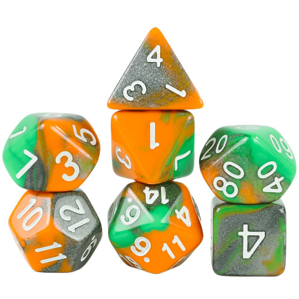 

3 цвета пигментные игральные кости 7 шт для настольной игры DND подарки для семьи и друзей