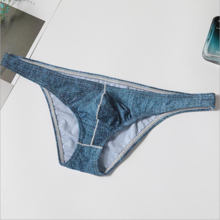 Men's Ice Silk Ultra-Thin Low-Waist Quick-Dry Printed Briefs