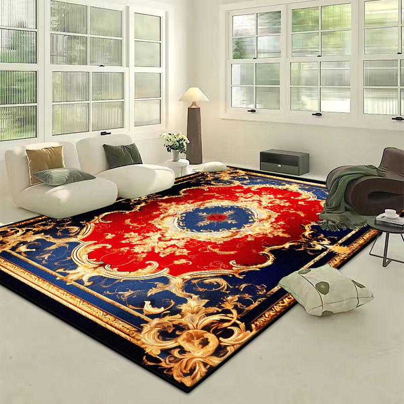 European Style Home Decoration Luxury Living Room Rug Big Size Antiskid Lounge Area Rug Soft Easy Cleaning European Tatami Mat