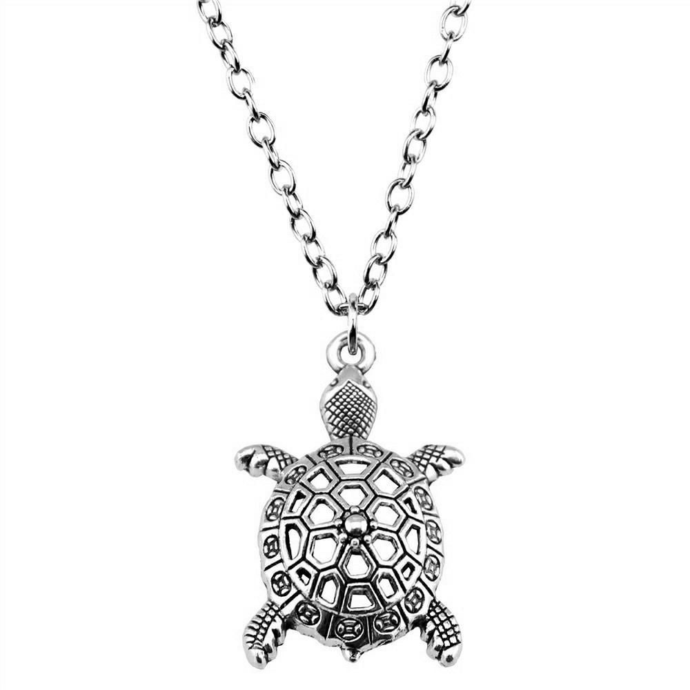 Sea Turtle Pendant Necklace Ocean Beach Nautical Theme Jewelry 45cm or 70cm long chain