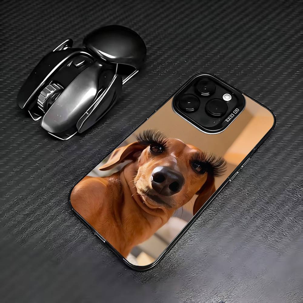 F-Funny D-Dog C-Cute D-Dog Phone Case For iPhone 17,16,15,14,13,12,11 Plus,Pro Max,XS,Colorful Silver Black Cover iPhone17air