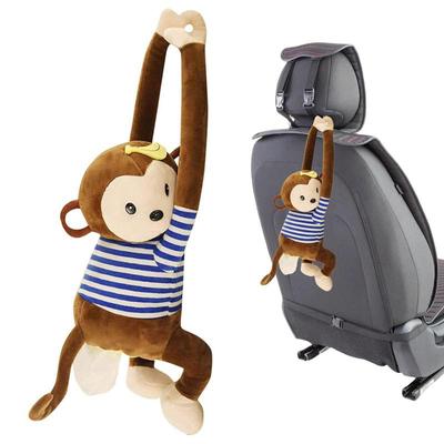 Kreatívny roztomilý kreslený opičí domov kancelária auto závesný papierový obrúsok tissue box kryt držiak prenosný papierový box mäkké 3D zvieratá