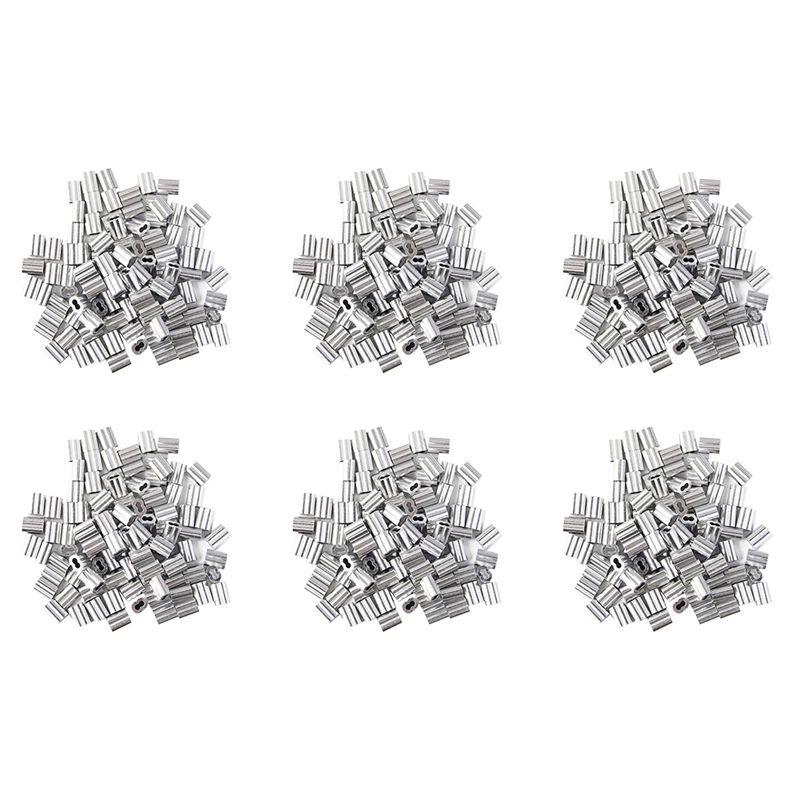 

720X Aluminum Crimping Loop Sleeve For 2Mm Diameter Wire Rope And Cable-B61B срібний