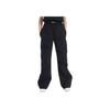 Solid Color Mid-Rise Drawstring Loose Casual Pants Women Bottoms Black DV8218-010