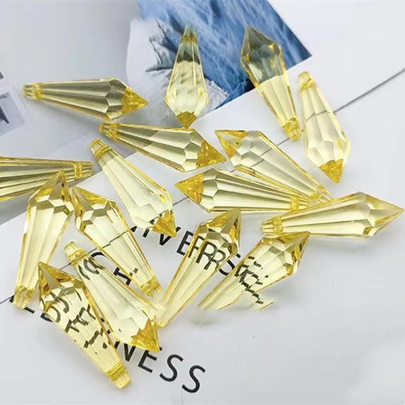 Fashion DIY Colorful Stone 11*33mm 16*50mmJewelry Drop Tip Ice Beads Hanging Beads Acrylic Stone Pendant for Prom Dress
