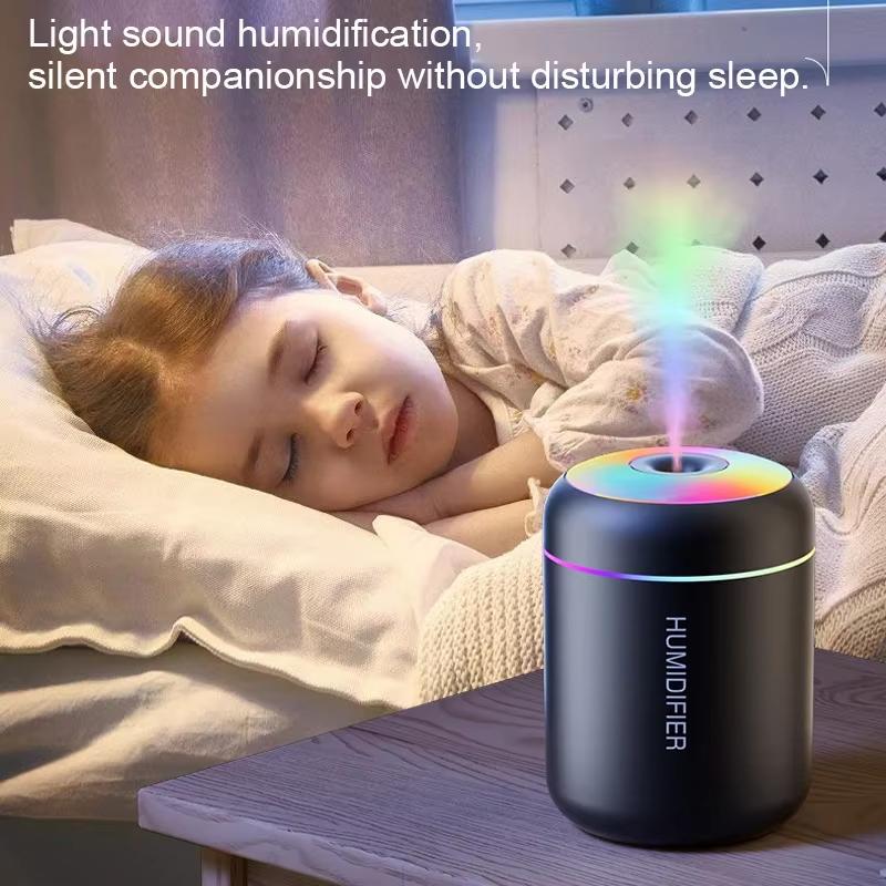 Mini Humidificateur d'Air 180ML USB Aromathérapie Diffuseur d'Arômes Électrique avec Lumières Colorées Purificateur d'Huiles Essentielles Créateur de Brume Lumières Pour Voiture Maison Chambre