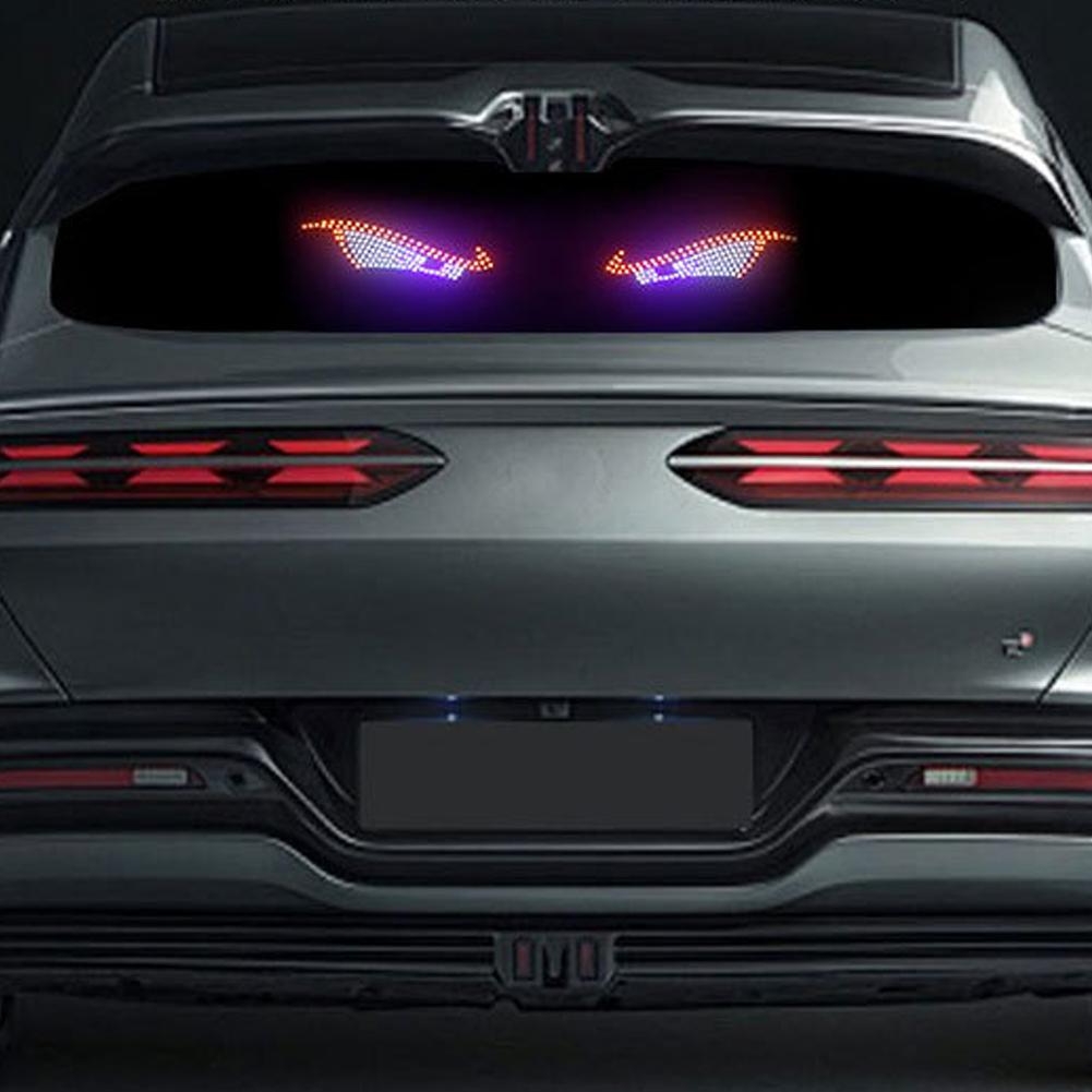 Car LED Devil's Eye Decorative Light Rear Window Warning Light Devil Eye Atmosphere Light Auto Decoration Accessories