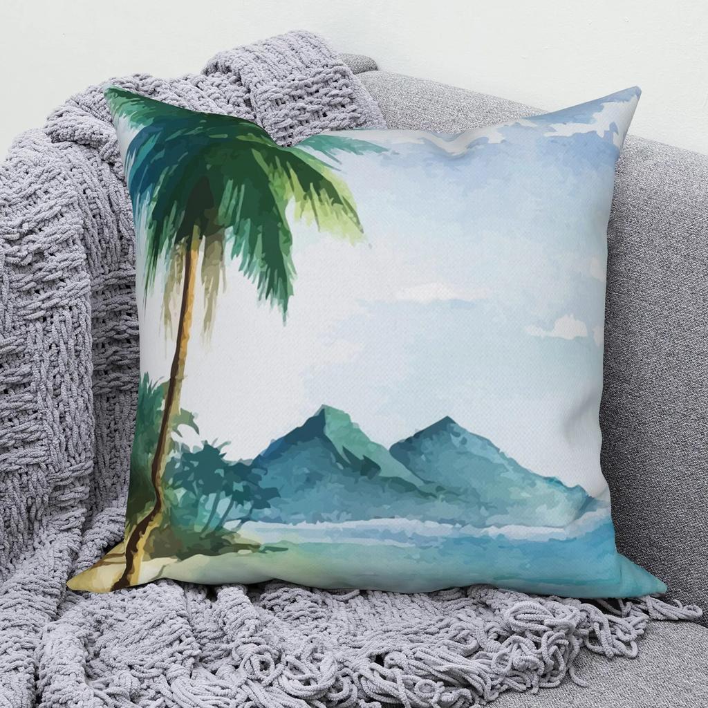 Modern Sofa Square Pillowcase Home Decor Hawaiian Scenery Throw   Cushion Cover