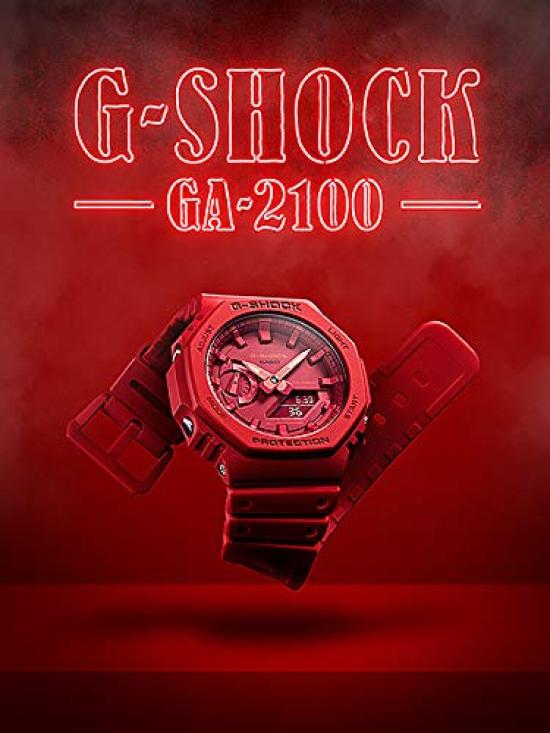 Casio Casio Oak Watch for Outdoor and G-Shock Men's Analog-Digital Sports, Red, GA-2100-4A [Used]