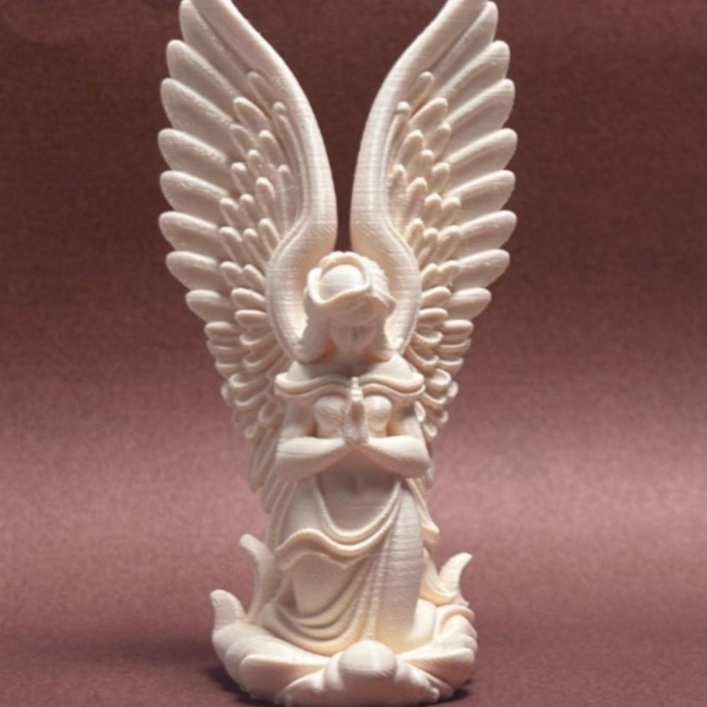 3D-gedruckte Engelsfigur Exquisite geflügelte Skulptur Schutzengel-Statue Schlafzimmerdekoration