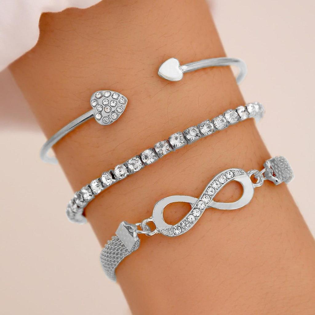 Bohemian-Style 12-Piece Multi-Layer Alloy Bracelet Set for Women