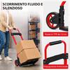 Luggage Cart with Telescopic Handle. Steel Frame. 60kg. Red