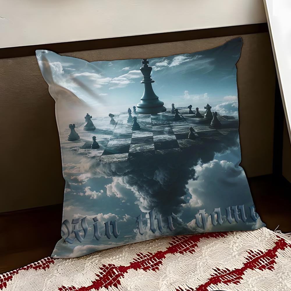 Classic Chess Cushion Cover Reversible Soft Durable Pillow Cover Home  Car MultiScene Use for Daily Comfort