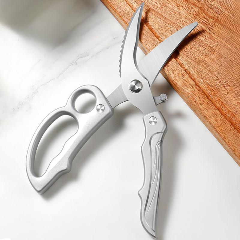 Multipurpose Kitchen Scissors Stainless Steel Scissors for Meat Vegetables,scrape Fish Scales Scissors Powerful Chicken Scissors