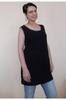 Women's Style Big Size T-Shirt Black T-Shirt With Thick Straps And Black And White Piping Detail
