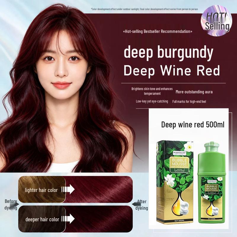 BUBBLE Pao Pao Ran Hair Dye Cream: Natural White Hair Coverage & Pure Plant Essence Care.