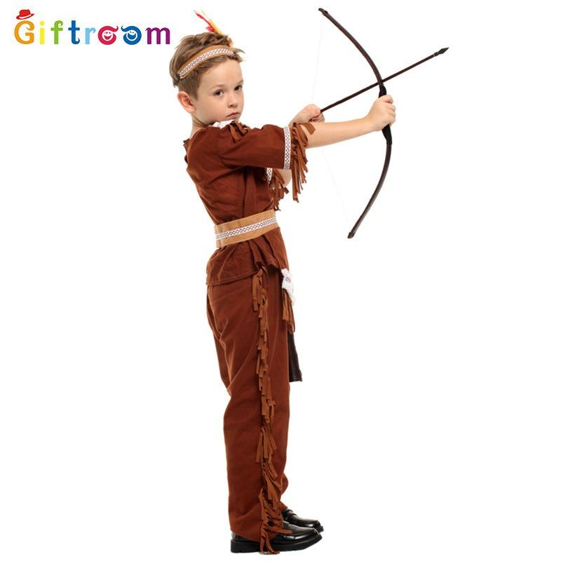 Halloween Children's Costumes Male Indian Costumes Savage Show Primitive Stage Costumes