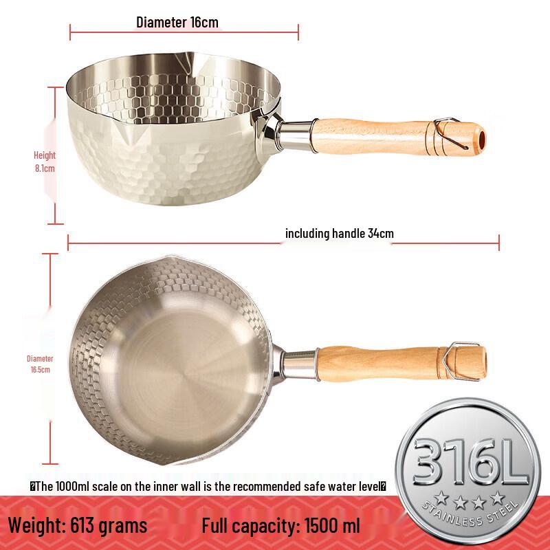 Qiwei 316 Stainless Steel Single-Serve Yukihira Pot