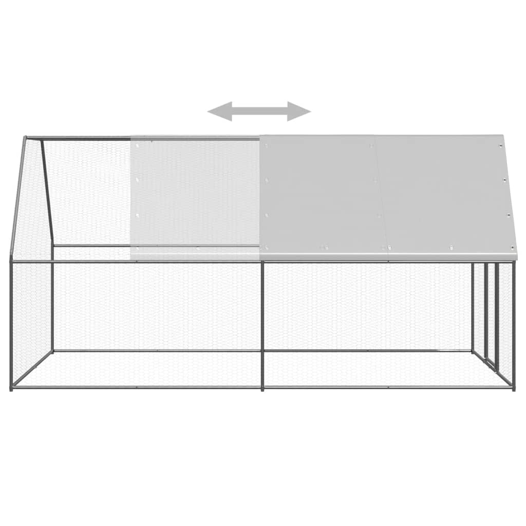 Vidaxl Outdoor Chicken Coop, 2X4X2 M, Galvanized Steel