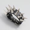 DIEZI Personality Rock Men's 2-row Spiked Bracelet Bangle For Women Vintage Punk Cosplay Black PU Leather Wrap Bracelet Jewelry