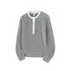 Casual Versatile Round Neck Striped Spring/summer Knitted Sweater